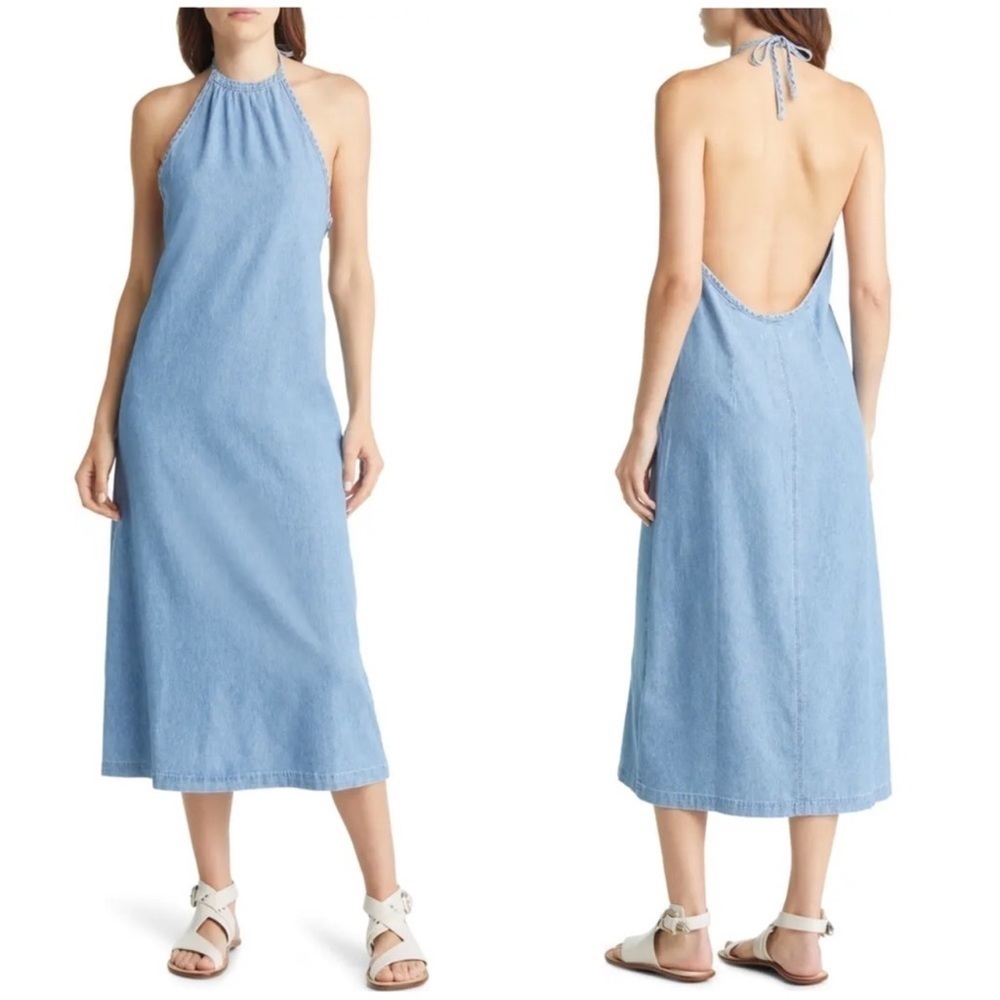 Rag & Bone Zoe Halter Cotton Chambray Maxi Dress size XS NWT (C-2)